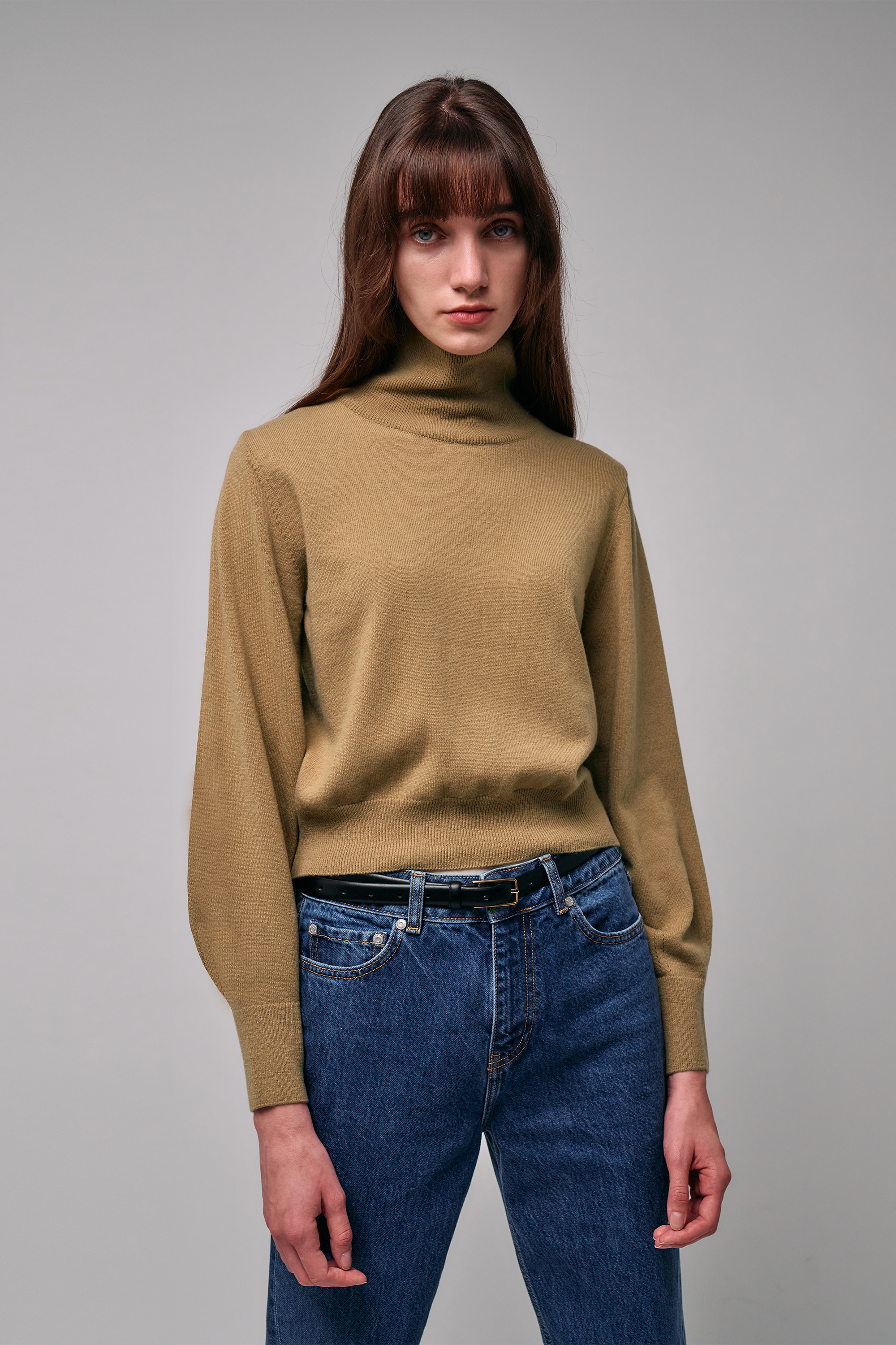 Cashmere Roll-Neck Pullover (camel)
