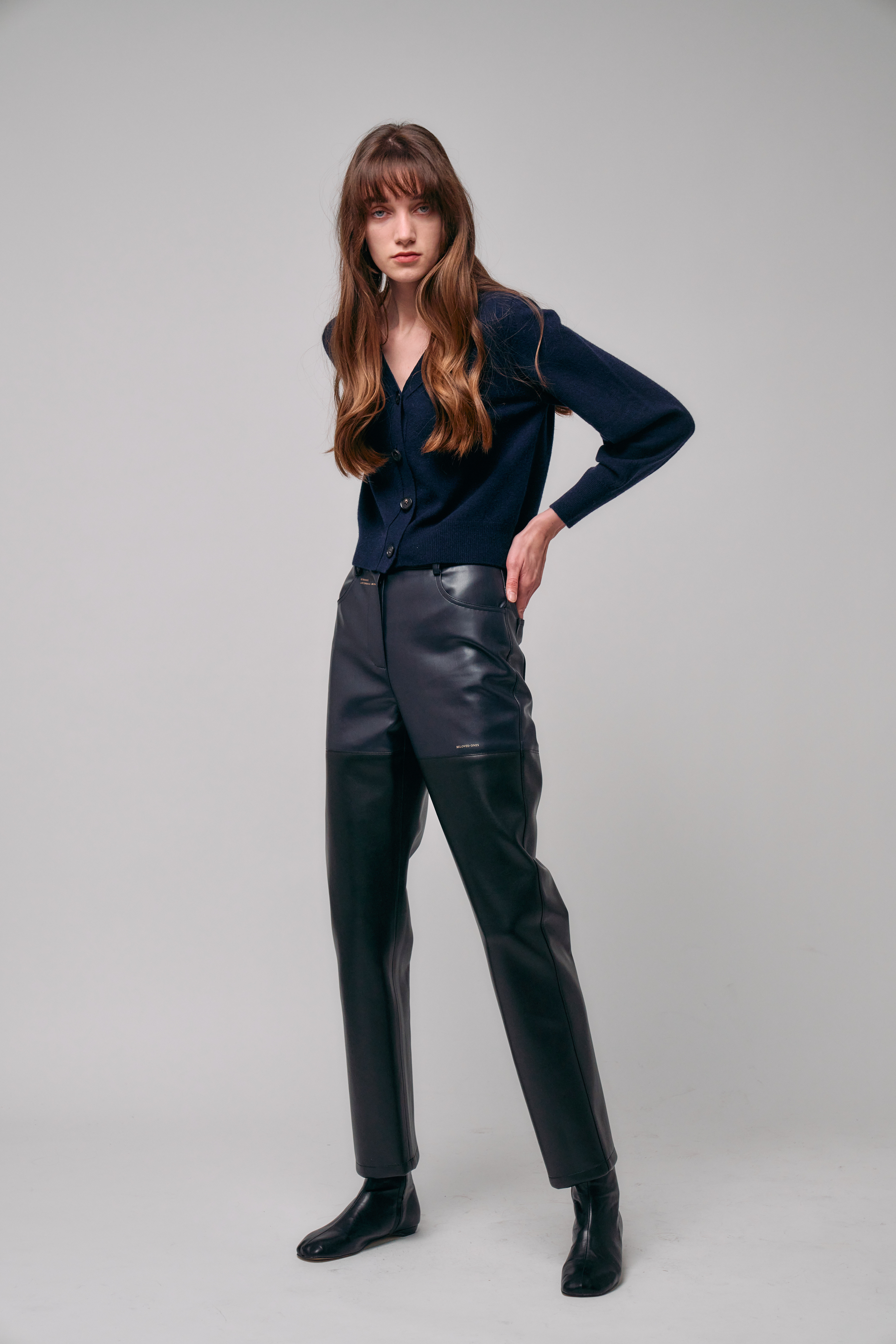 Eco-Leather Two-Tone Pants