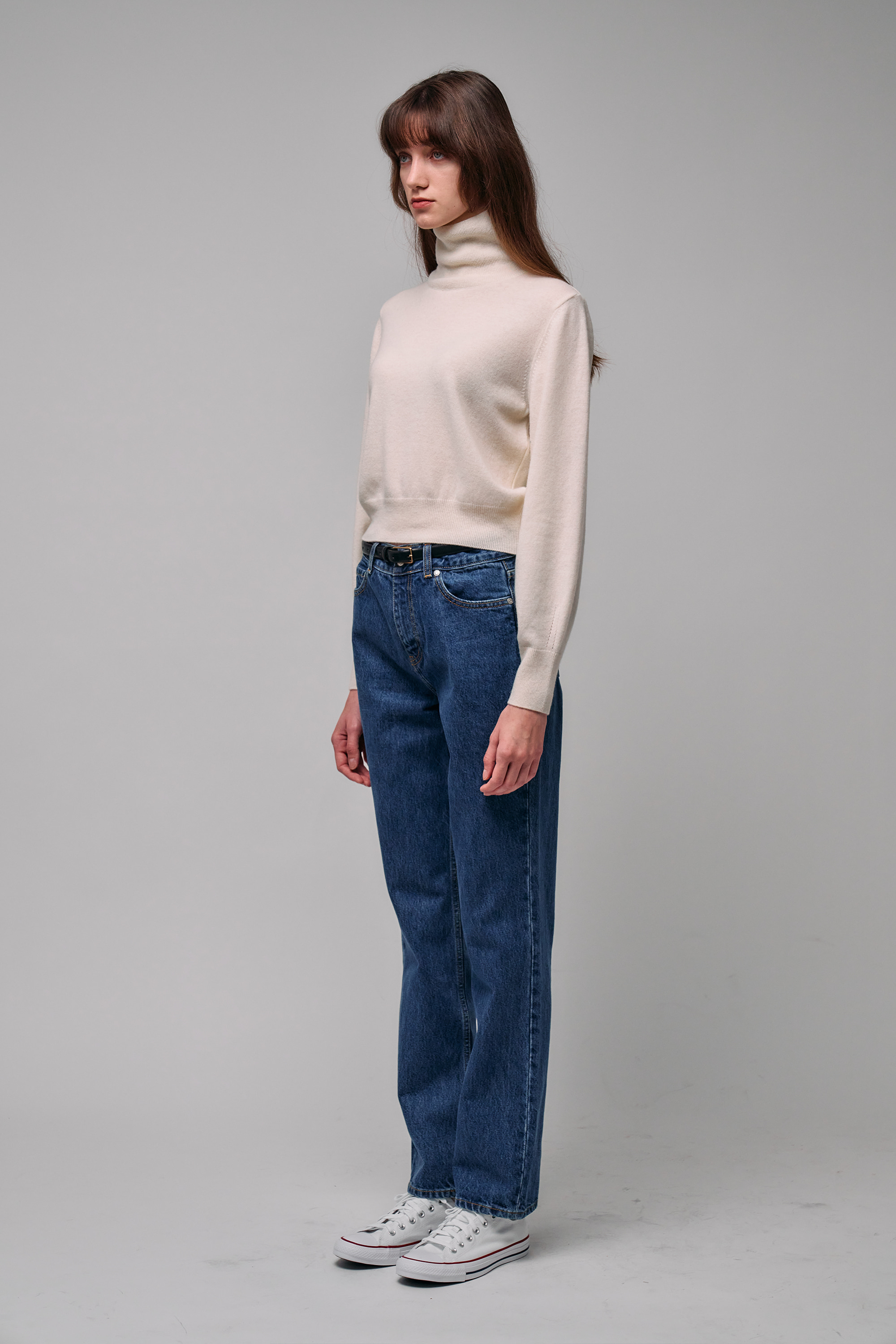 Cashmere Roll-Neck Pullover (ivory)